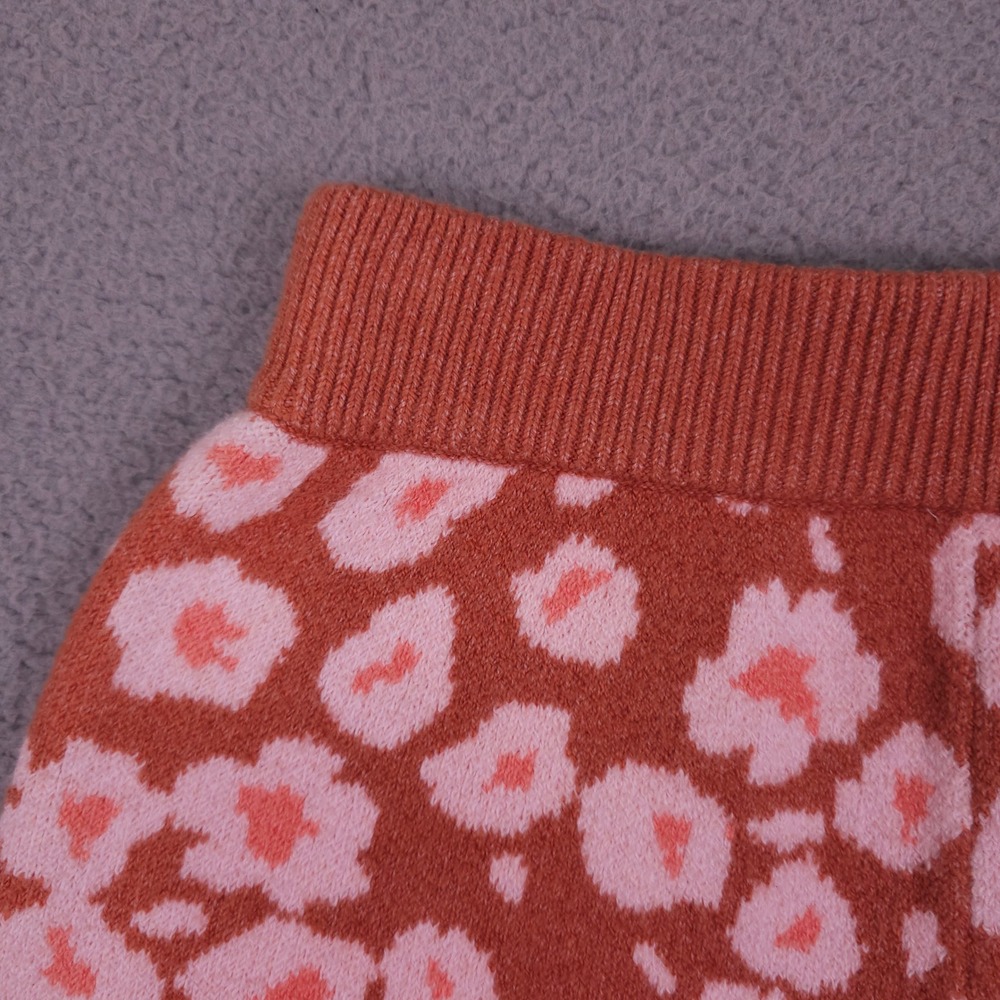 UGG Knit Shorts Womens XS Orange Pink Leopard Shaina Pull On - Picture 10 of 12